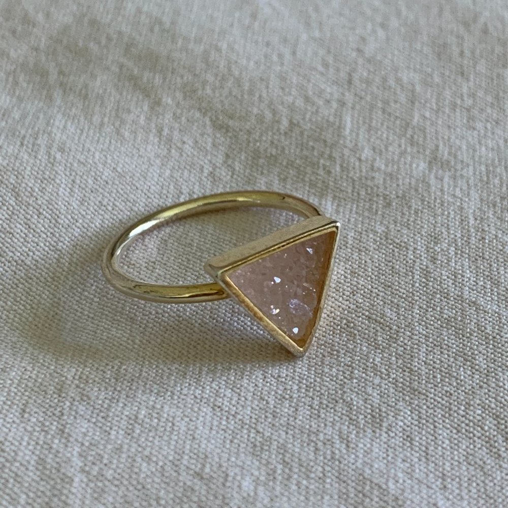 Leslie Francesca Triangle Druzy Bezel Set Ring